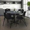 Cain Round Tables > Breakroom Tables > Cain Round Table & Chair Sets, 48 W, 48 L, 29 H, Grey TB48RNDGY47BK